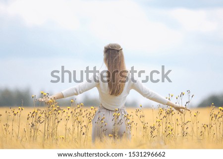 Similar – Image, Stock Photo meadow + spring Happy