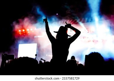 Happy Girl At A Music Festival