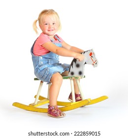 Happy Girl On Rocking Horse Stock Photo 222859015 | Shutterstock