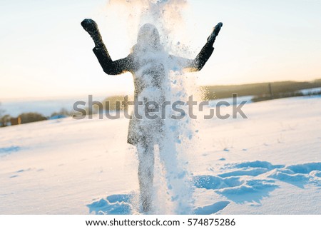 Similar – schneegestöber Freude