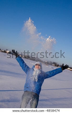 Similar – schneegestöber Freude