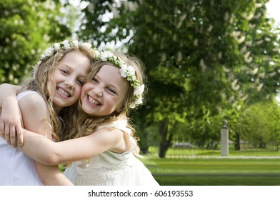 Happy girlfriends - First Communion - Shutterstock ID 606193553
