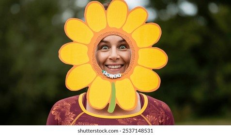 Happy Goofy Woman Wearing Large Paper AI-generated image 2537148501 ...