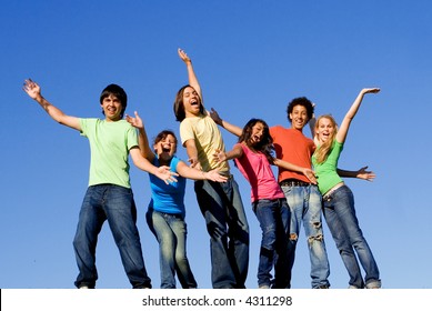 happy group of mixed race teens - Powered by Shutterstock