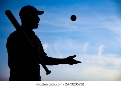 Happy guy playing baseball concept in park outdoors - Powered by Shutterstock