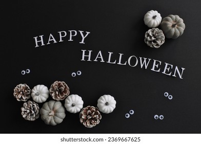 happy halloween background - pumpkins on the black background  - Powered by Shutterstock