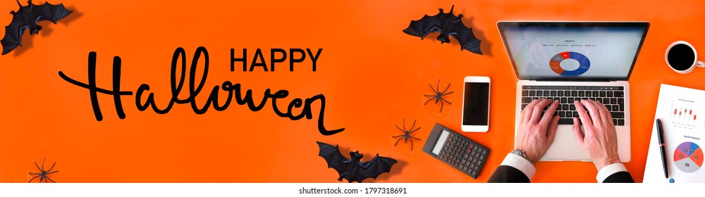 Happy Halloween And Office Desk