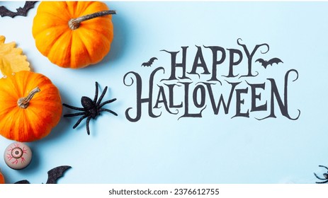 Happy Halloween Spider and Pumpkin
