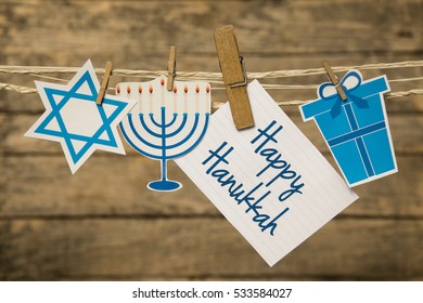 Happy Hanukkah Greeting Card Or Background. 