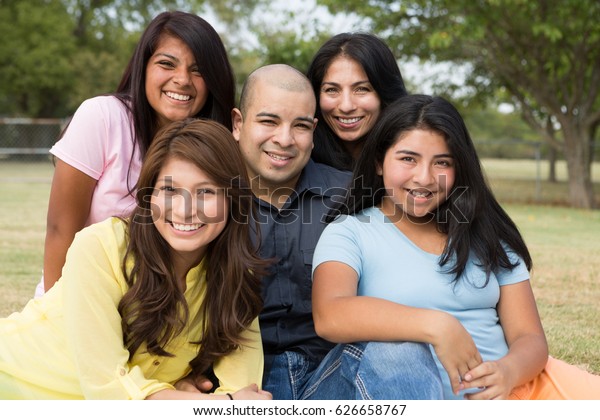 happy latino family