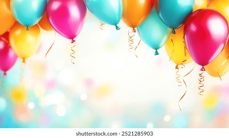 happy holiday blurred background with colorful balloons  - Powered by Shutterstock