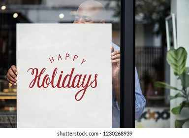 Happy Holidays Greeting Design Mockup