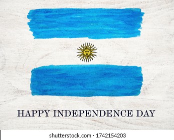 Happy Independence Day  Beautiful greeting card  Close  up  view from above  National holiday concept  Congratulations for family  relatives  friends   colleagues
