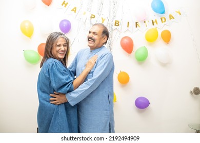 Happy Indian Asian Old Couple Celebrate Stock Photo 2192494909 ...