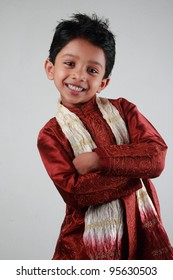 Happy Indian Boy Wearing  Traditional Dress