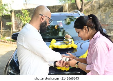 Happy Indian Couple Buying A New Car.