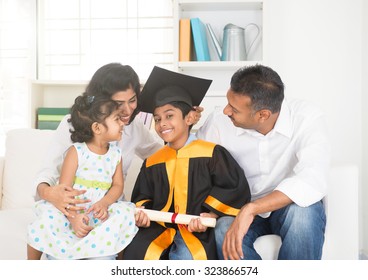 Happy Indian Family Graduation, Education Concept Photo

