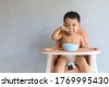 asian baby eating