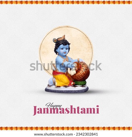 Happy Janmashtami and lord Krishna Dahi handi creative design