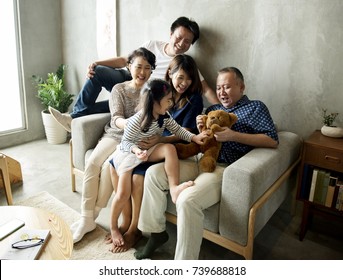 Happy japanese family