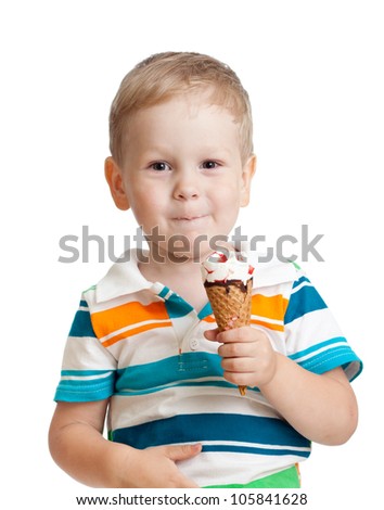 Similar – Image, Stock Photo Lovely boy eating an ice cream on the beach