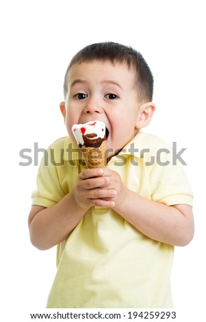 Similar – Image, Stock Photo Lovely boy eating an ice cream on the beach