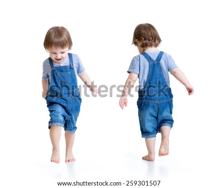 Similar – Image, Stock Photo Rear view child playing with scooter