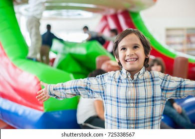 Happy kids at indoor playground