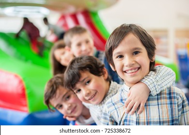 Happy Kids At Indoor Playground