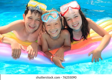 Happy Kids In The Pool