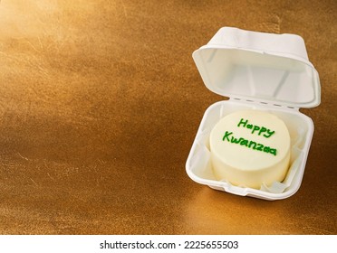 Happy Kwanzaa Bento Cake In Takeout Box