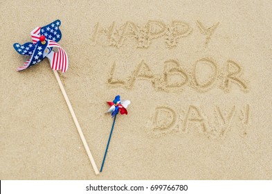 Happy Labor Day Background On The Sandy Beach 