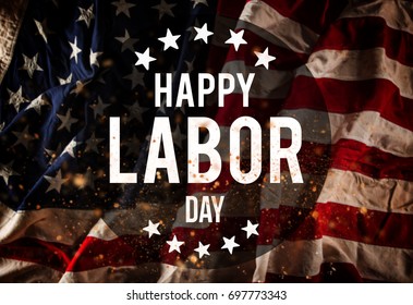 Happy Labor day banner, american patriotic background - Shutterstock ID 697773343