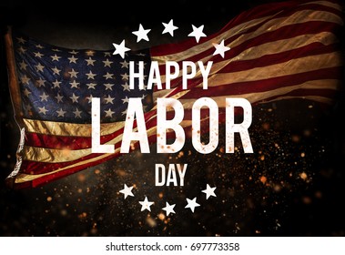 Happy Labor day banner, american patriotic background - Shutterstock ID 697773358