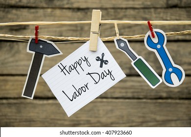 Happy Labor day greeting card or background. - Shutterstock ID 407923660