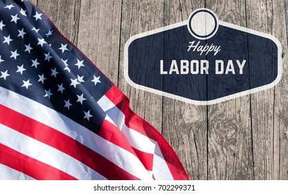 Happy Labor Day. USA flag. American holiday