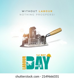 Happy Labour Day. Celebrating May Day with the concept of construction building - Shutterstock ID 2149666331