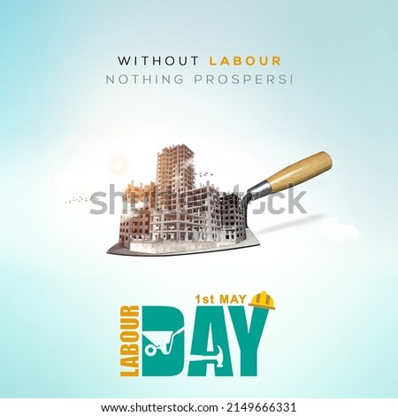 Happy Labour Day. Celebrating May Day with the concept of construction building
