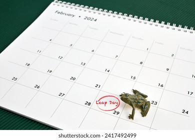 Happy Leap day or leap year. Calendar page 29 February.