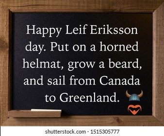 Happy Leif Eriksson Day Message On Chalkboard