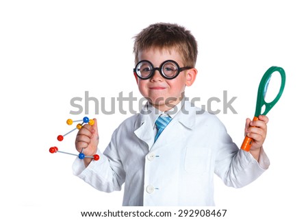 Similar – Happy kid looking at camera through magnifying glass