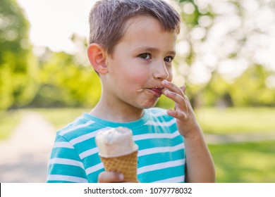 Happy Little Boy Licks His Finger Stock Photo 1079778032 | Shutterstock