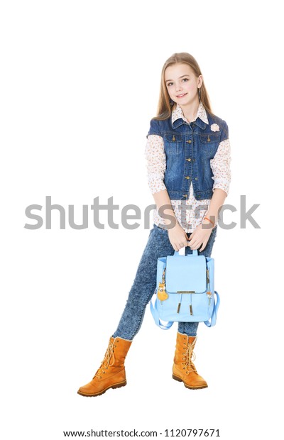 little girl with backpack