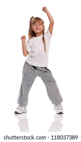 Happy Little Girl Dancing Isolated On Stock Photo 118037389 | Shutterstock