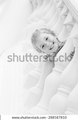 kid girl relaxing at home in weekend morning