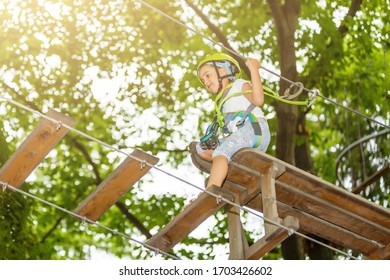 Happy Little Girl Rope Park On Stock Photo 1703426602 | Shutterstock