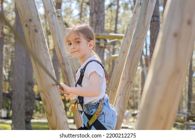 Happy Little Girl Rope Park On Stock Photo 2200212275 | Shutterstock