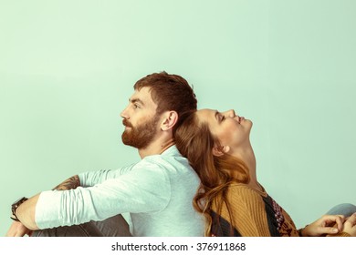 Happy Loving Couple. Studio Shot 