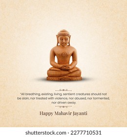 Happy Mahavir Jayanti, lord Mahavir 
statue - Shutterstock ID 2277710531