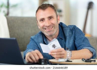 Happy Man Due To Weak Internet Reception